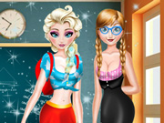 Elsa and Anna Highschool Fashion 2