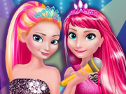Elsa And Anna In Rock N' Royals