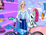 Elsa and Olaf Bike Decor