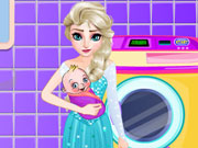 Elsa Washing Clothes Newborn
