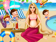 Pregnant Rapunzel Pool Party